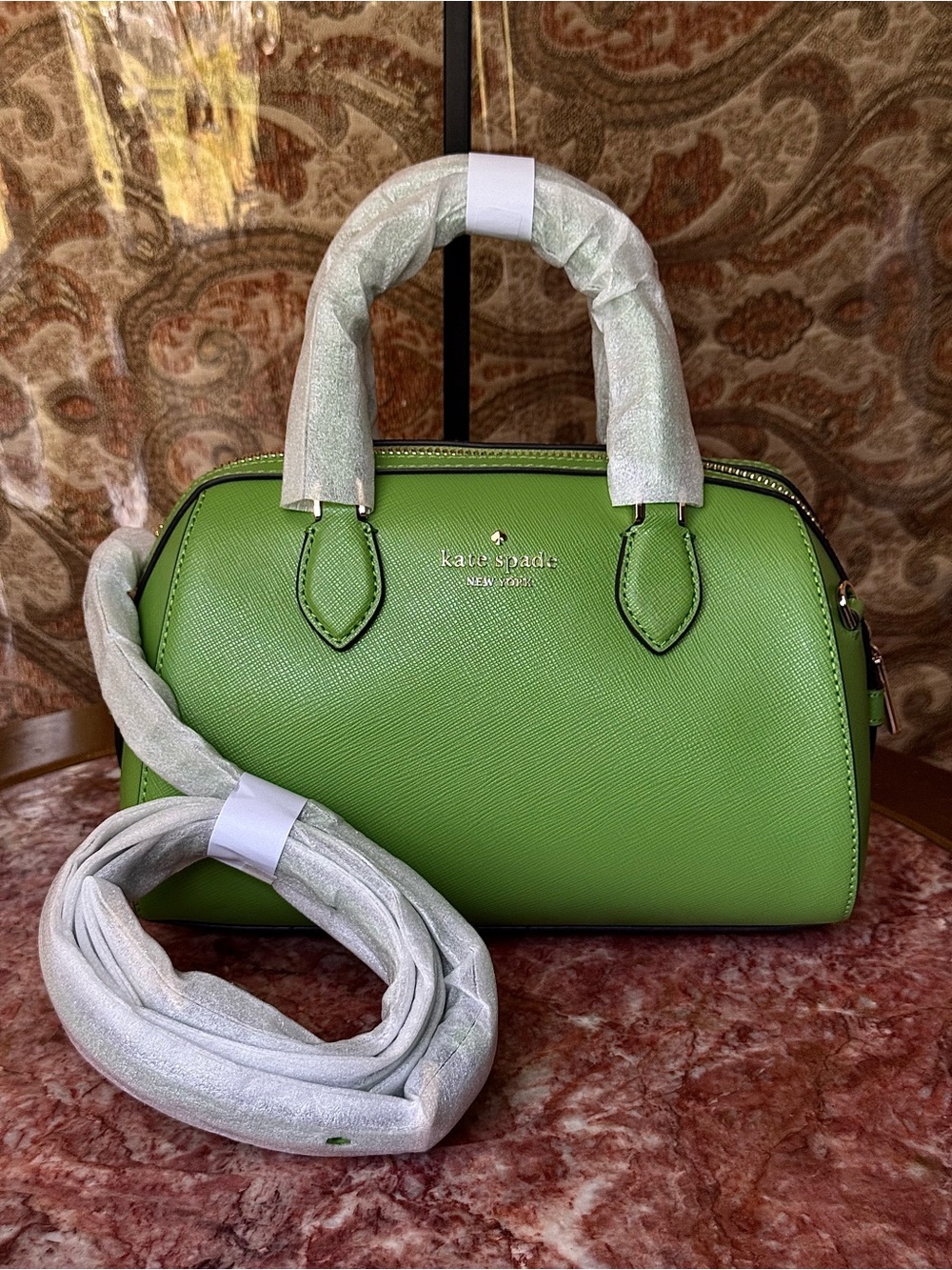 100% Authentic Kate Spade Green Saffiano Dome Satchel